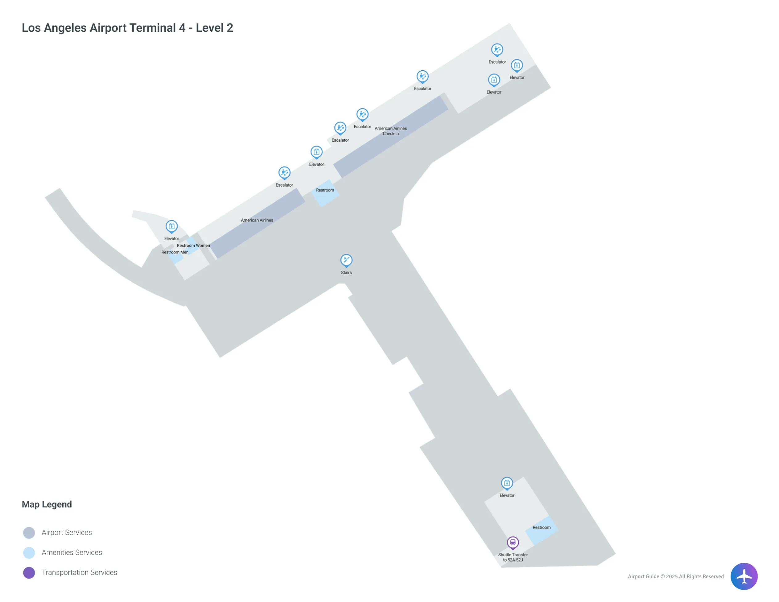 LAX Terminal 4 Level 2 map