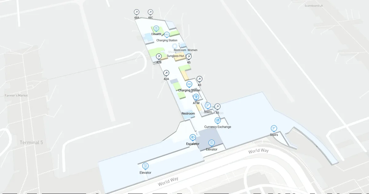 LAX Terminal 4 Level 3 Interactive map