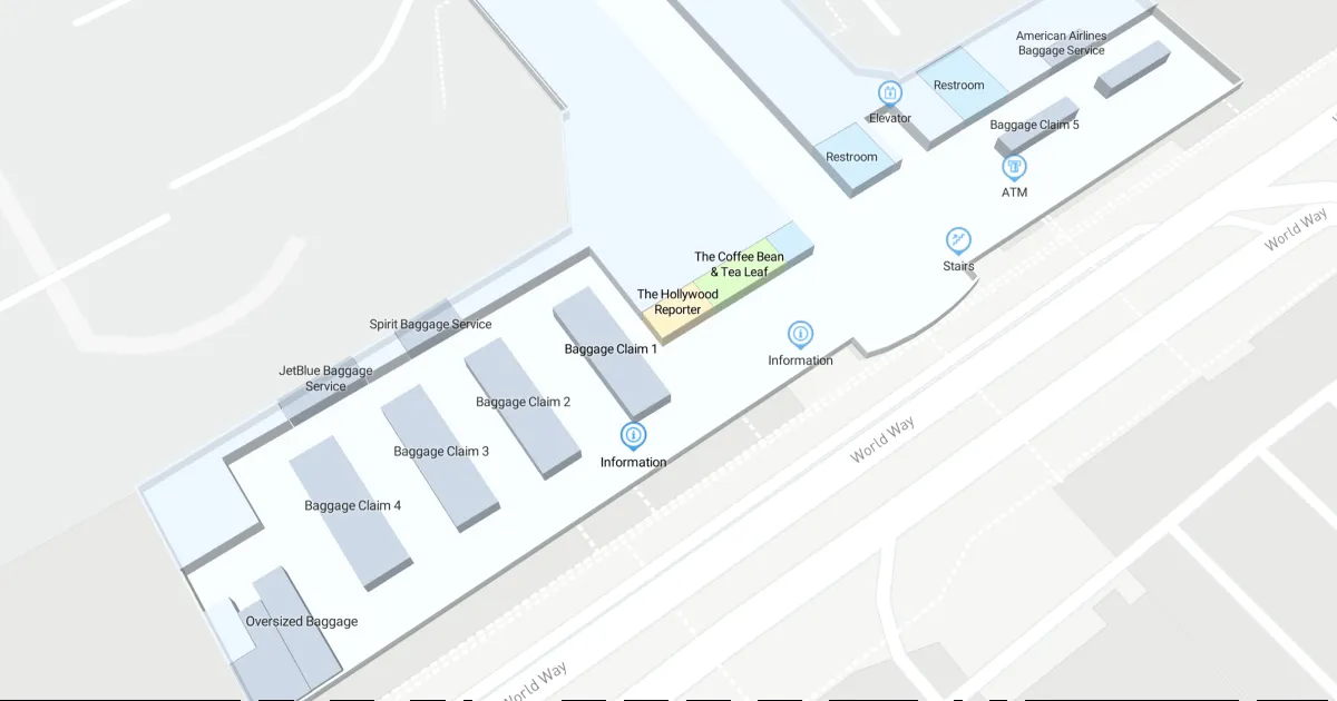 LAX Terminal 5 Level 1 Interactive map