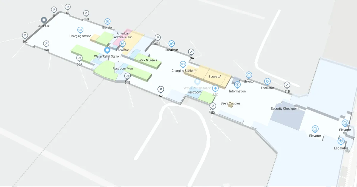 LAX Terminal 5 Level 3 Interactive map