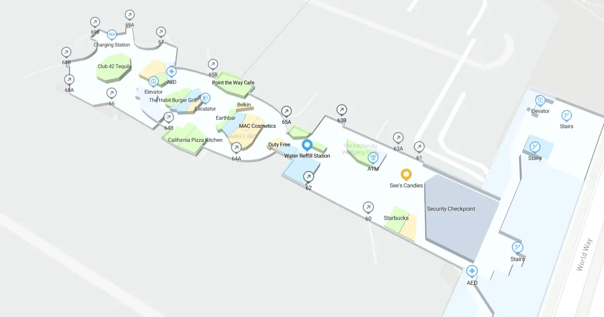 Los Angeles International Airport Terminal 6 Interactive Map