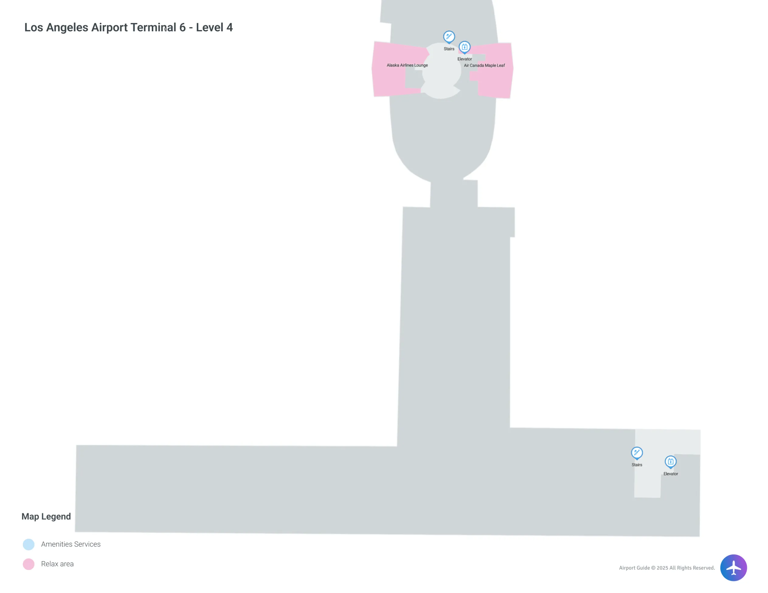 LAX Terminal 6 Level 4 map