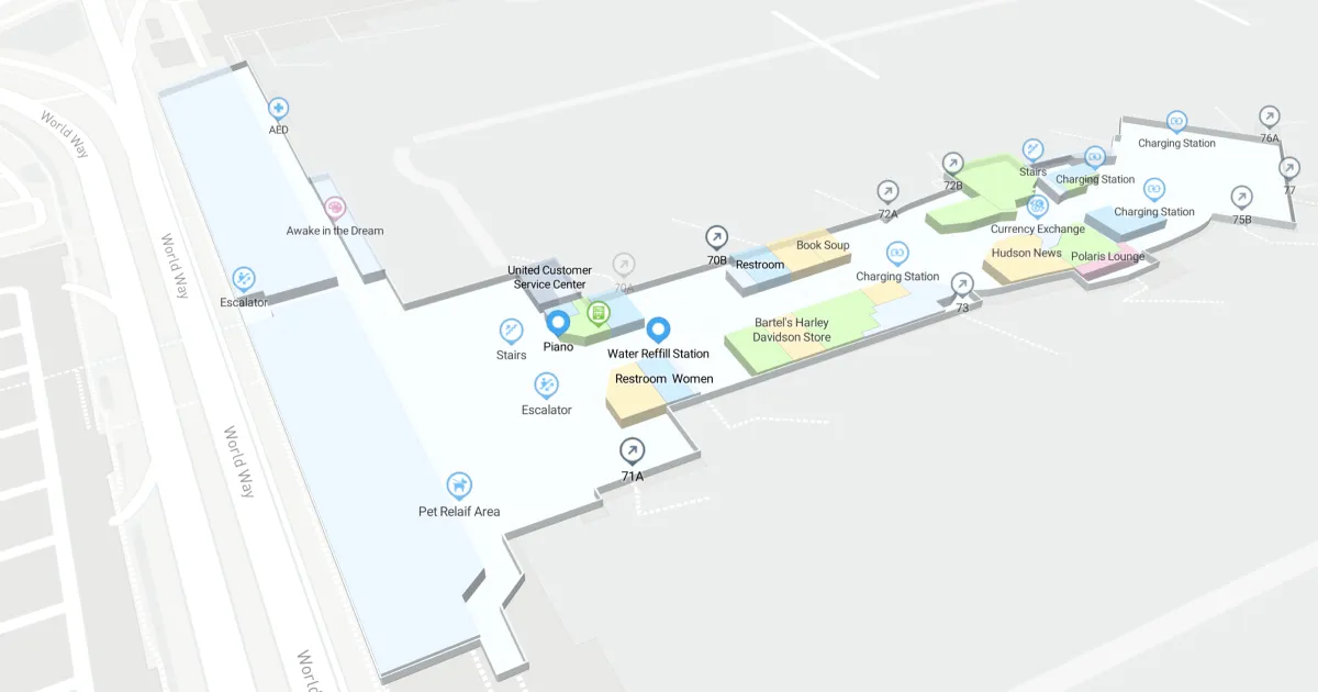 Los Angeles International Airport Terminal 7 Interactive Map