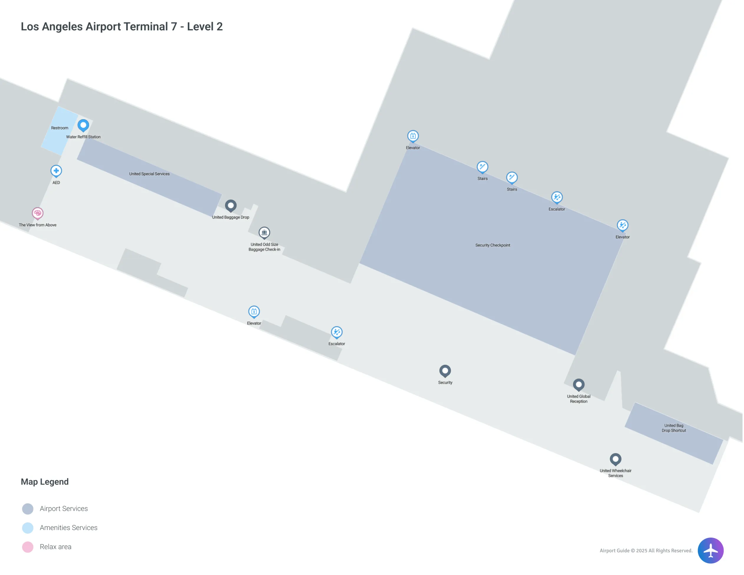 LAX Terminal 7 Level 2 map