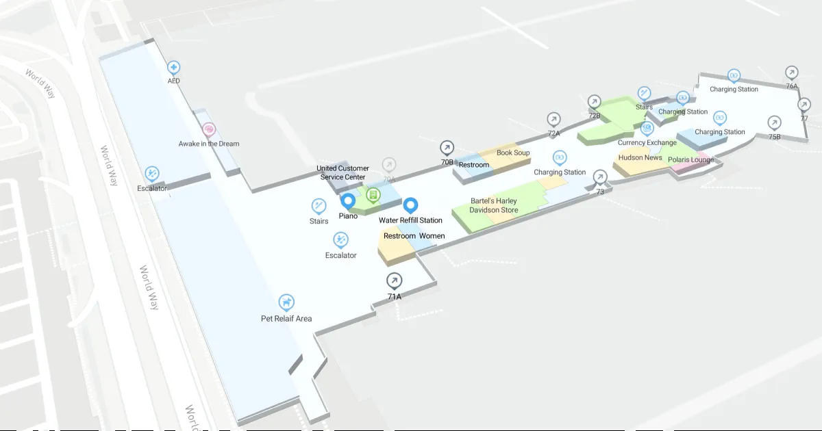 LAX Terminal 7 Level 3 Interactive map