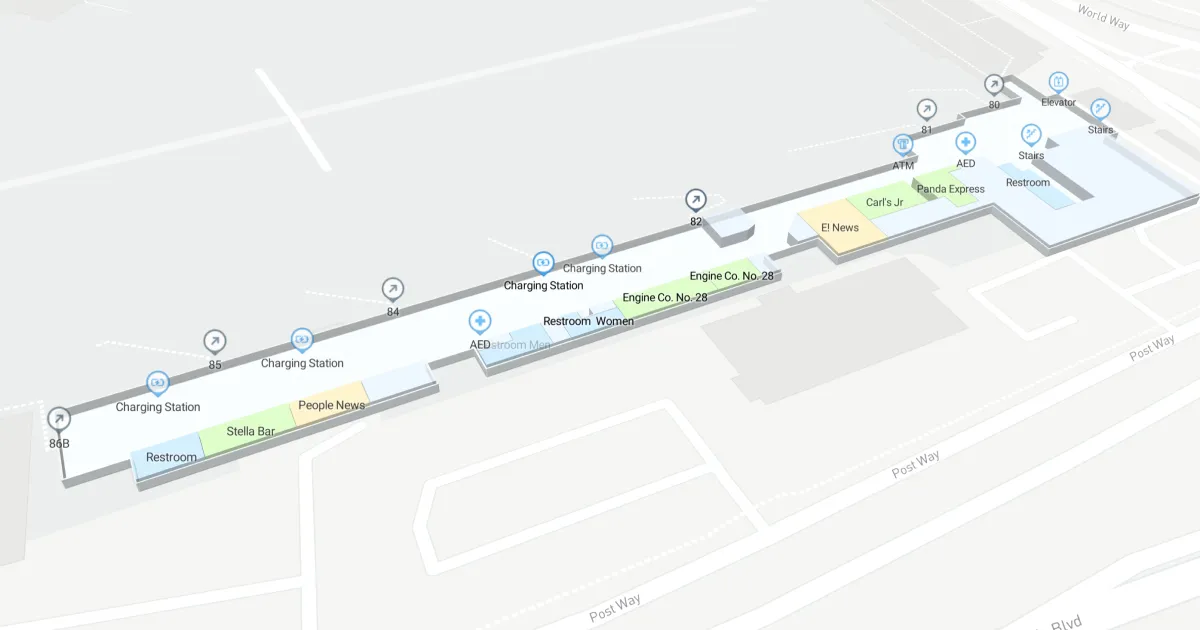 Los Angeles International Airport Terminal 8 Interactive Map