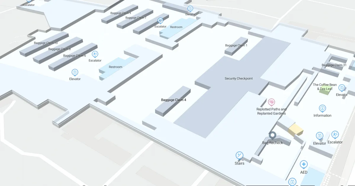 Los Angeles International Airport Terminal B Map