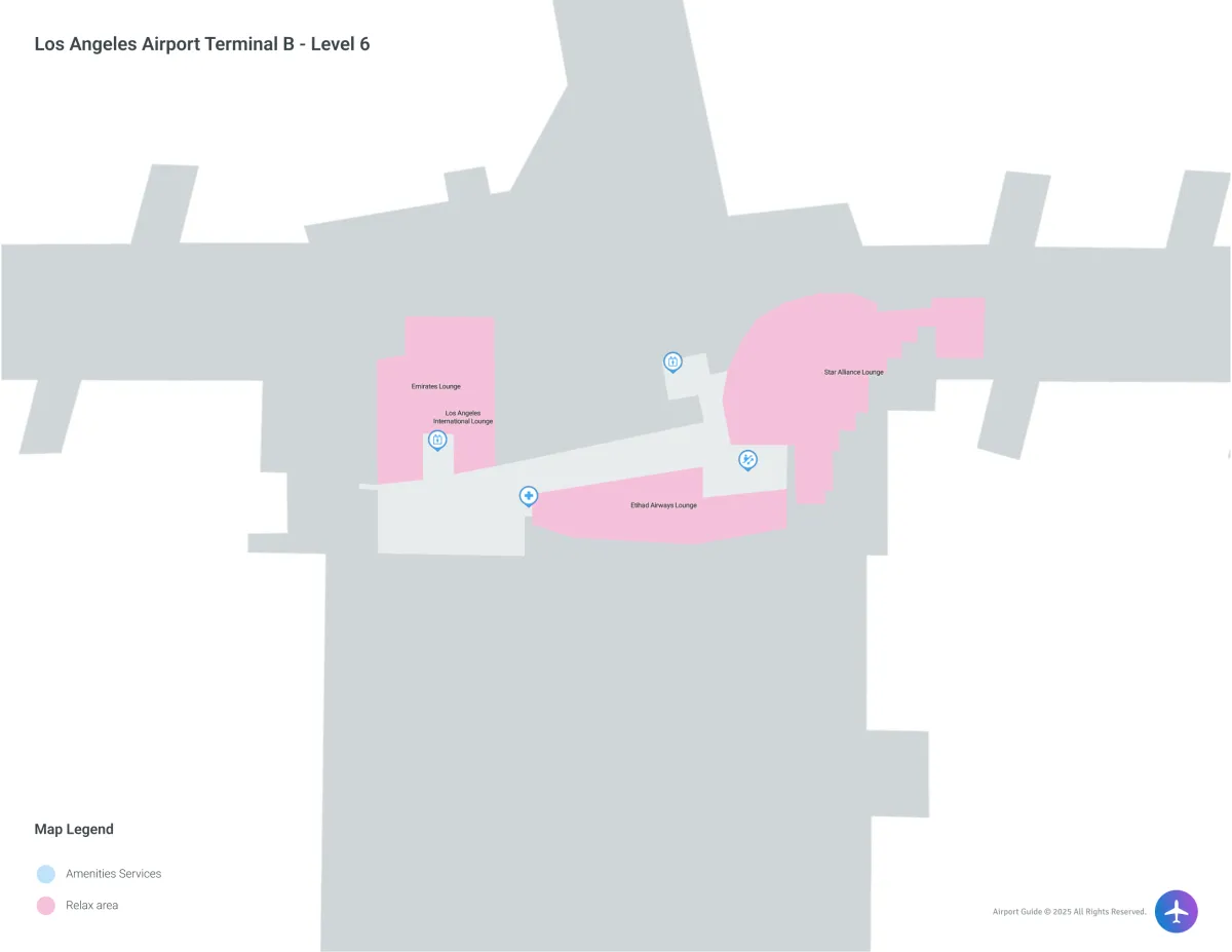 LAX Terminal B / Level 6 Map