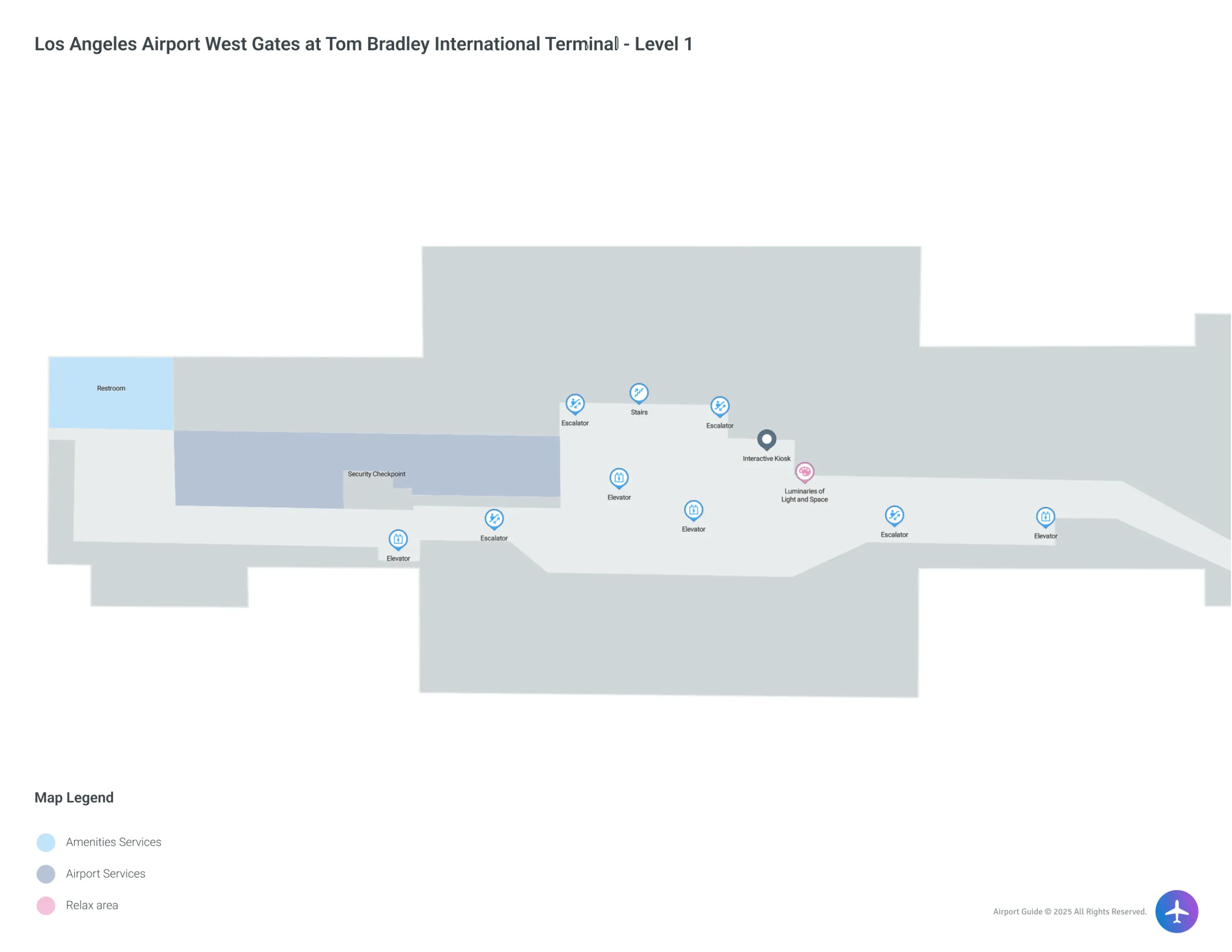 Los Angeles Airport LAX | International Terminal/Level 1 Map