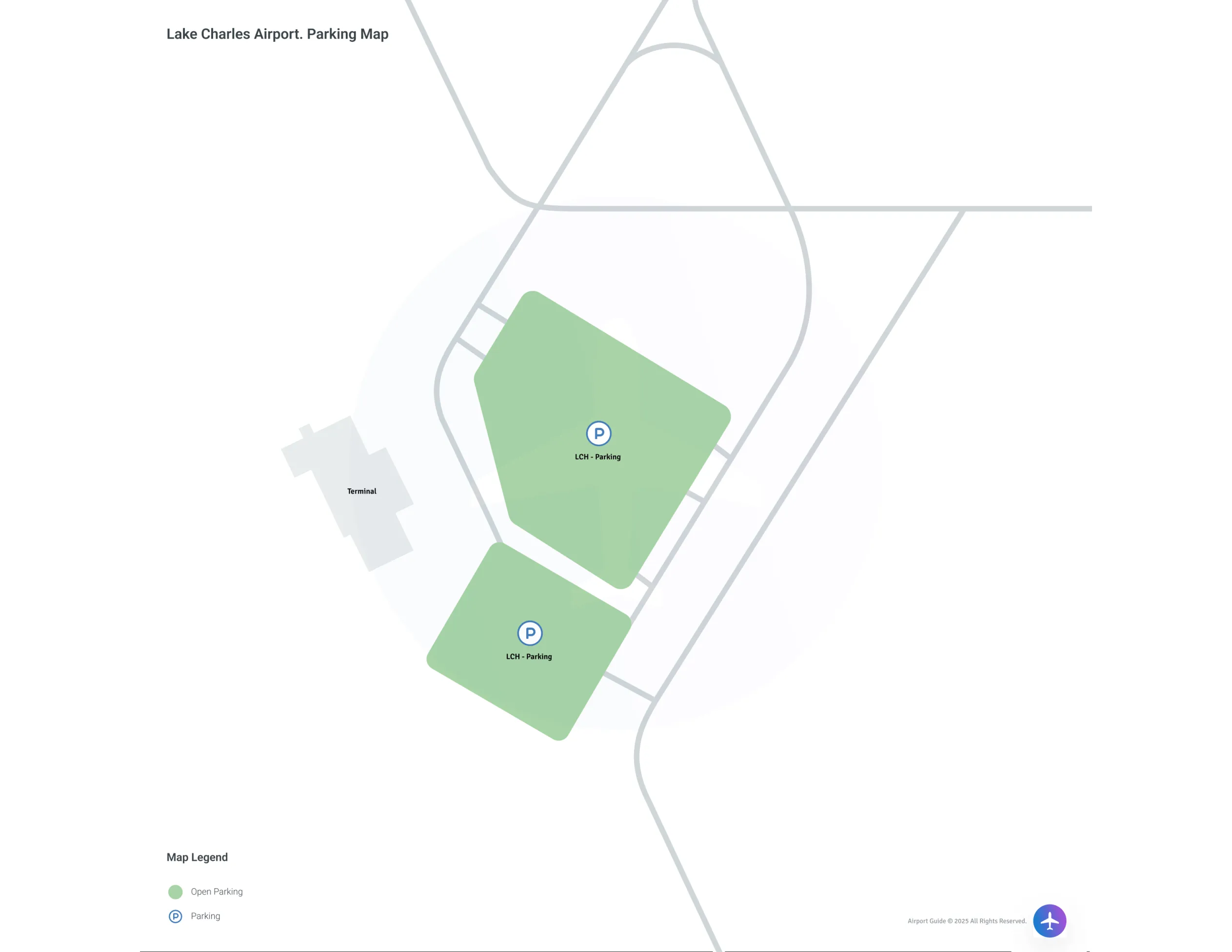 Lake Charles Regional Airport (LCH) Parking Map