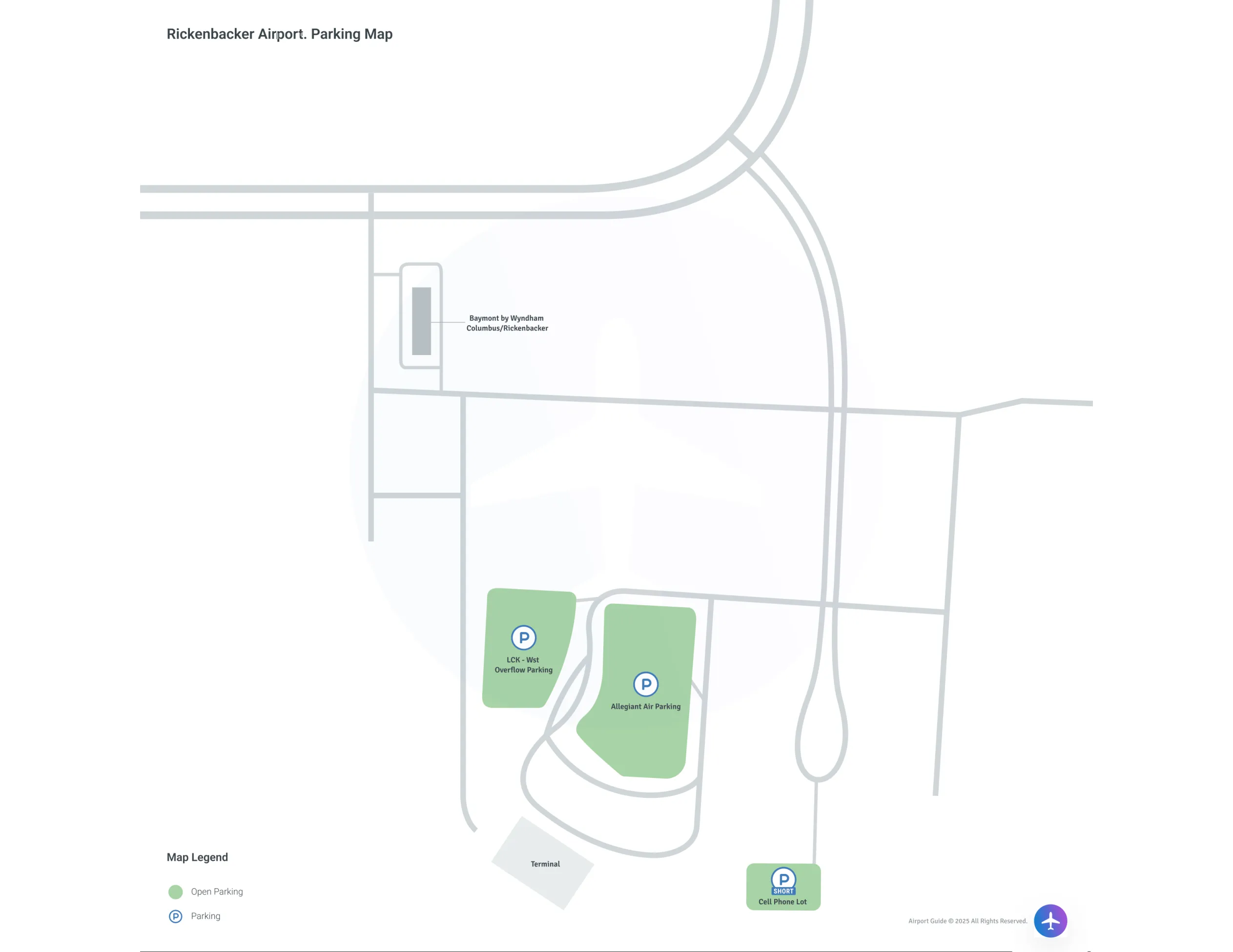 Rickenbacker International Airport (LCK) Parking Map