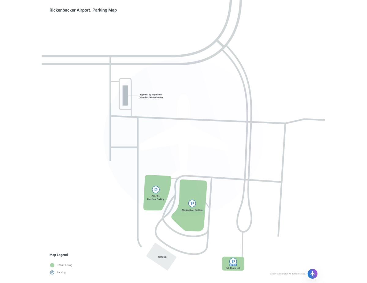Rickenbacker International Airport (LCK) Parking Map