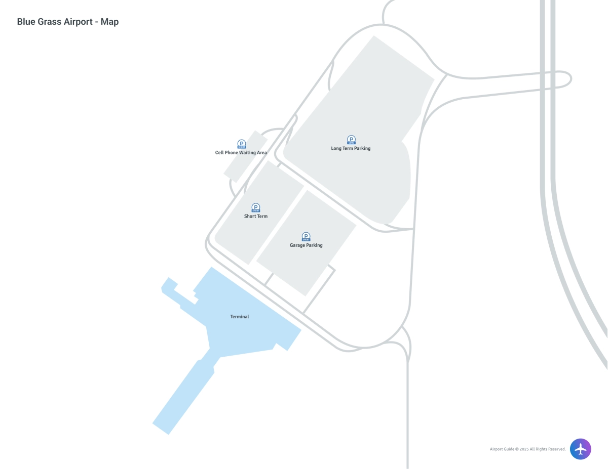 Blue Grass Airport (LEX) Map
