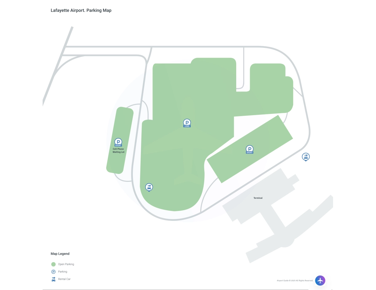Lafayette Regional Airport (LFT) Parking Map