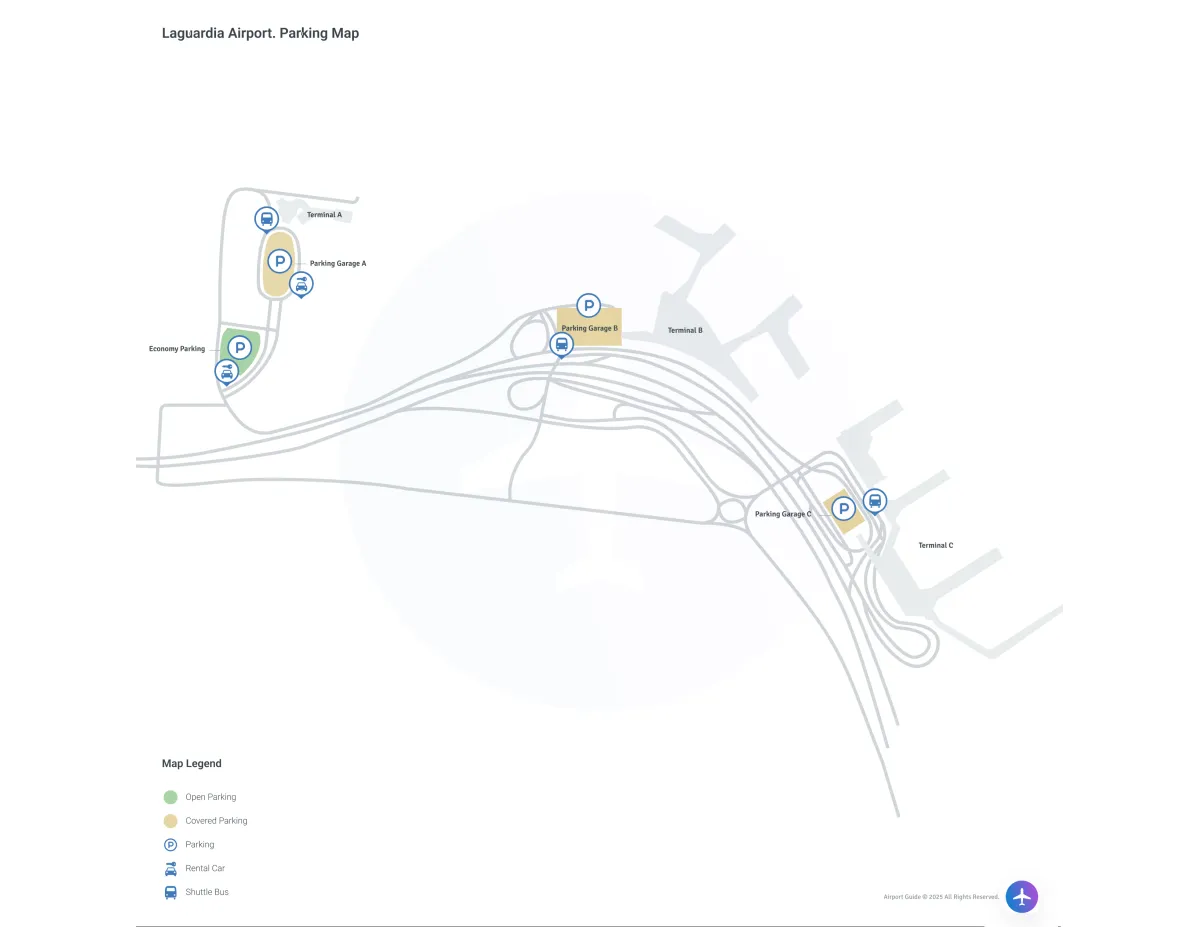 LaGuardia Airport (LGA) Parking Map