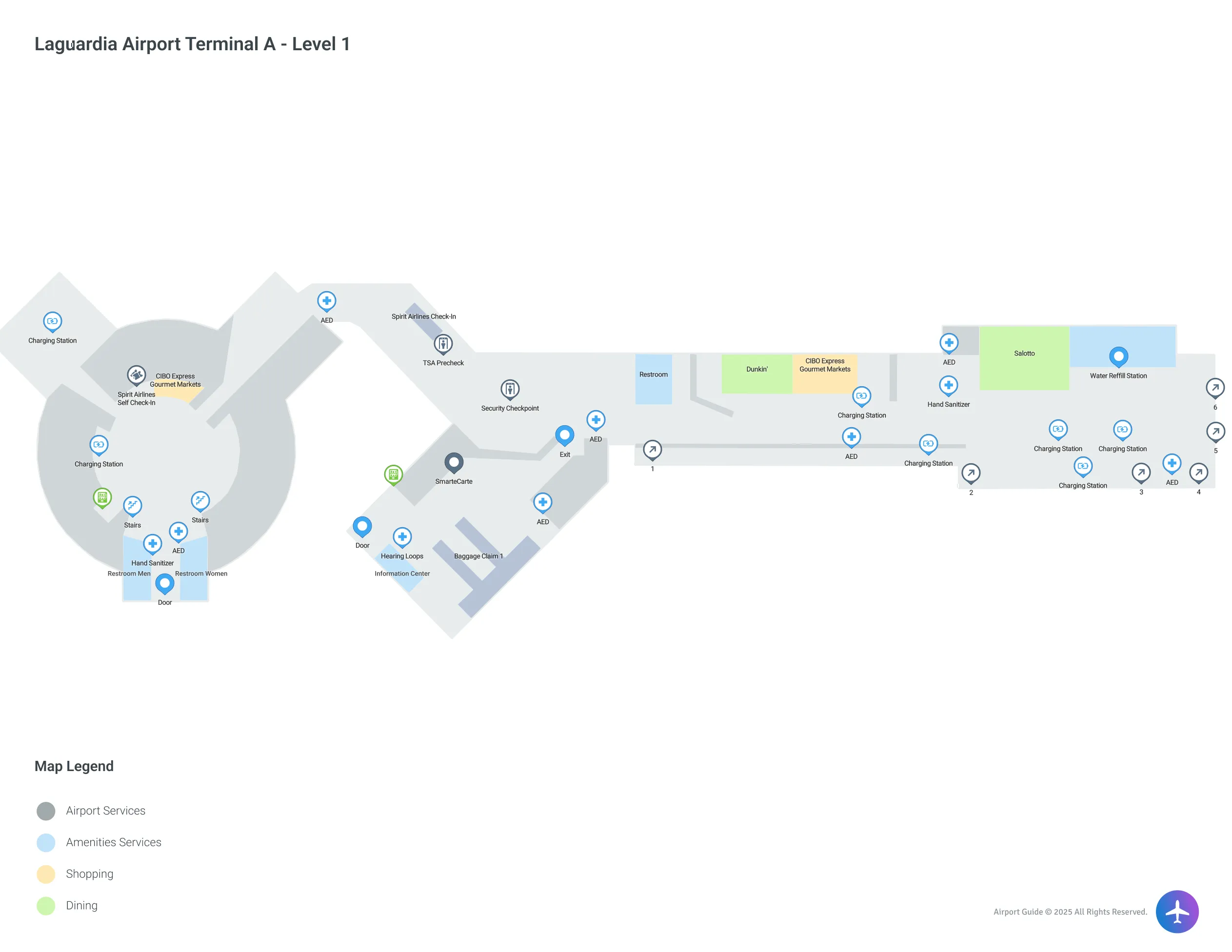 LGA Terminal A Level 1 map