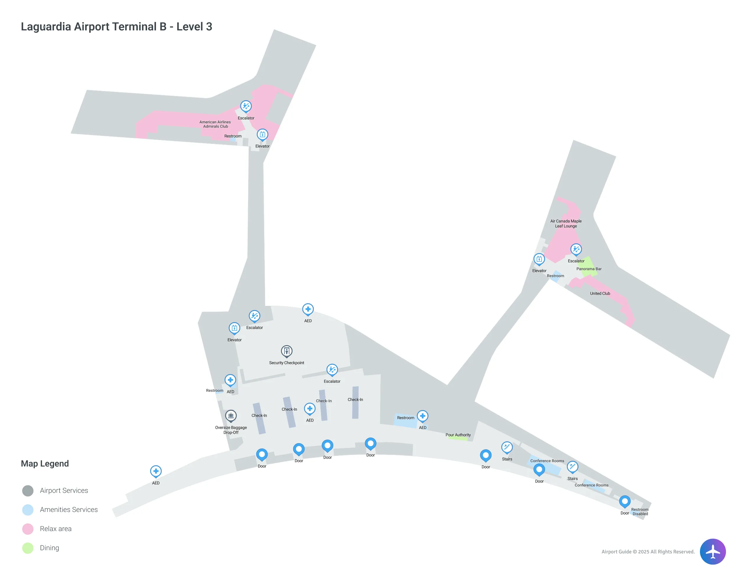 LGA Terminal B Level 3 map