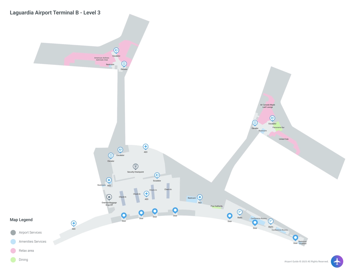 LGA Terminal B Level 3 map
