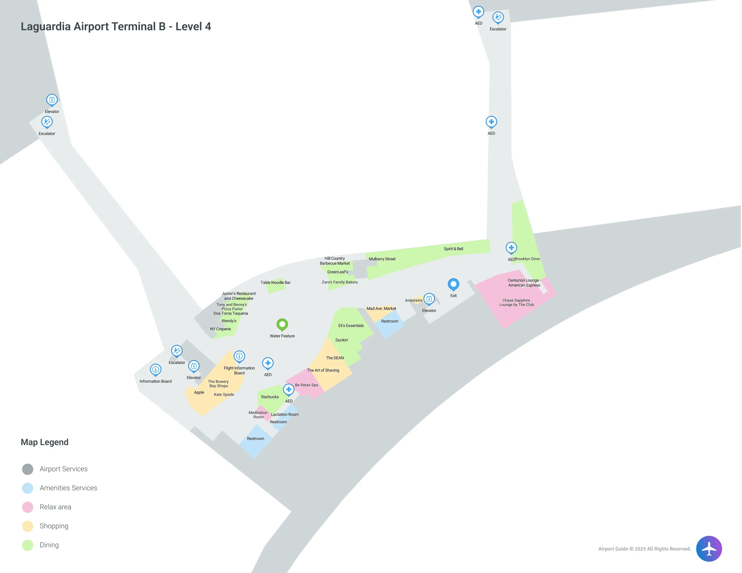 LGA Terminal B Level 4 map