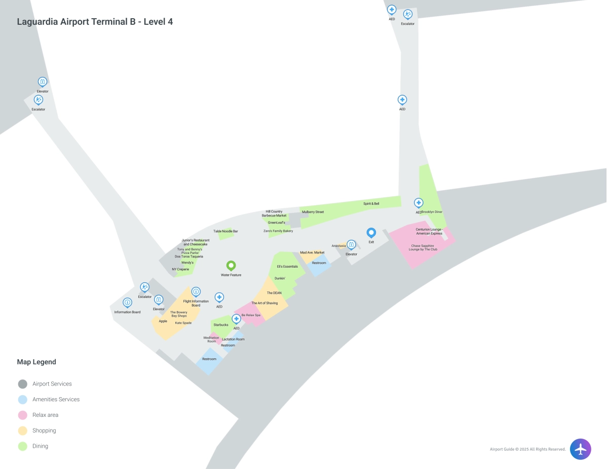 LGA Terminal B Level 4 map