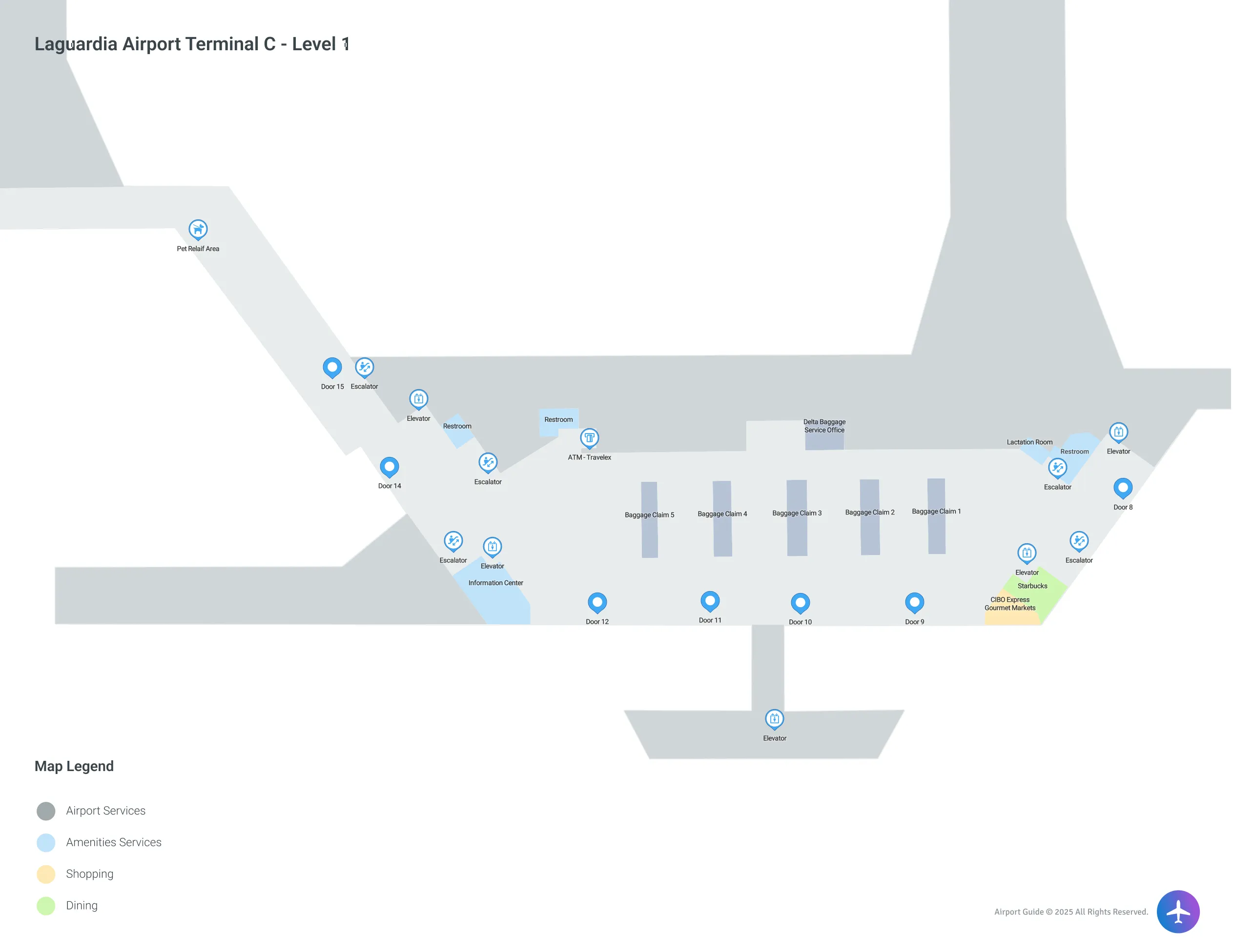LGA Terminal C Level 1 map