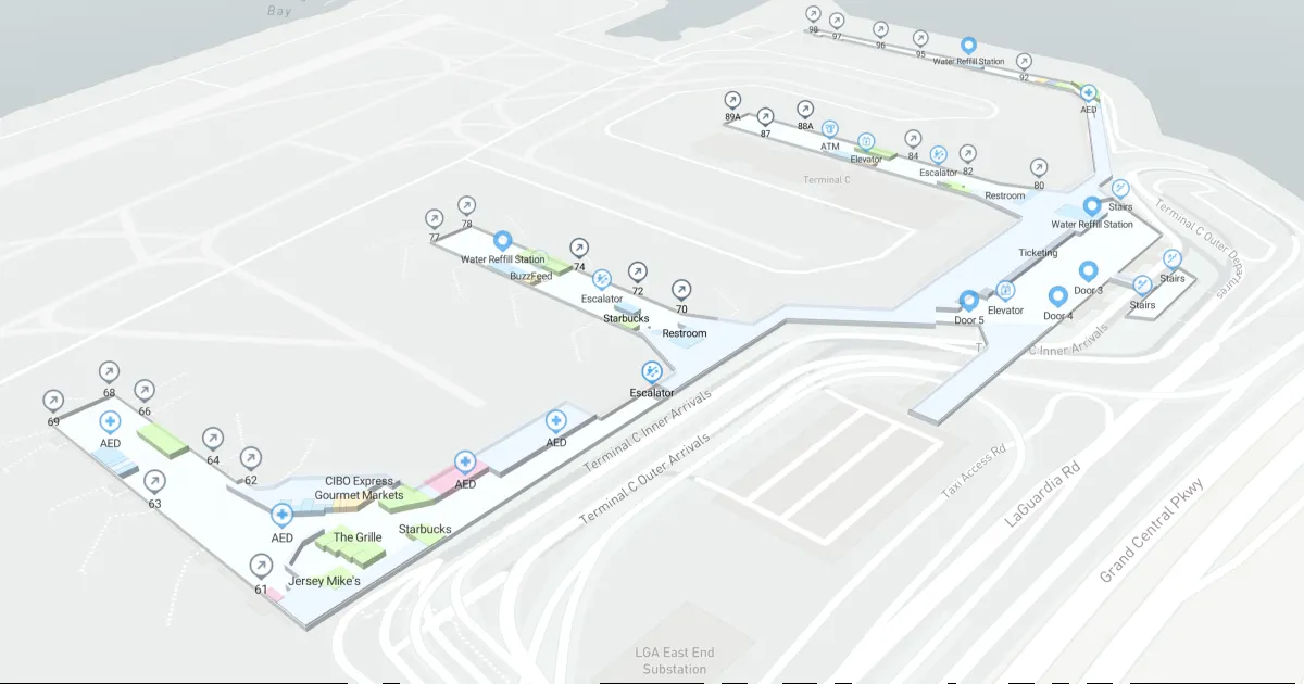 LGA Terminal C Level 2 Interactive map