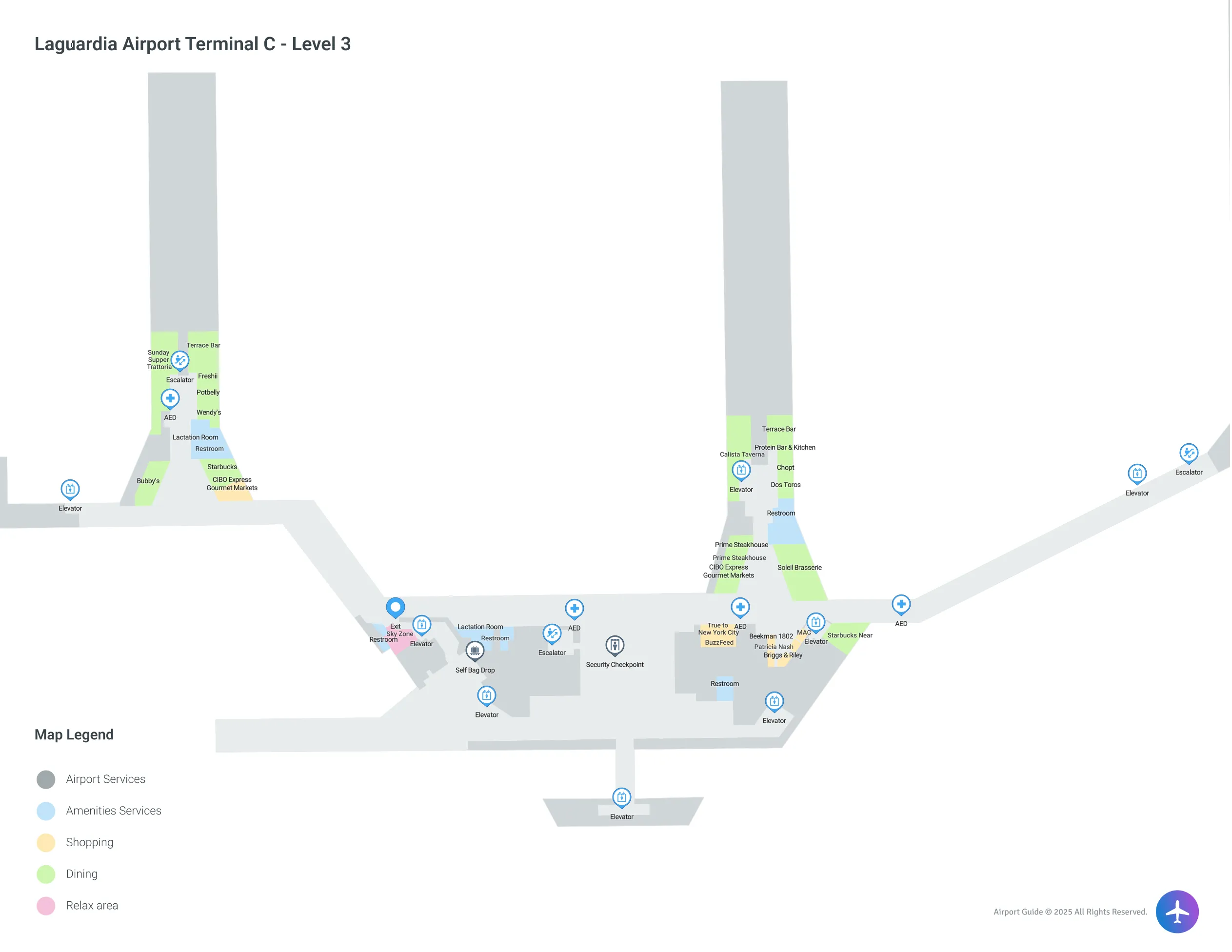 LGA Terminal C Level 3 map