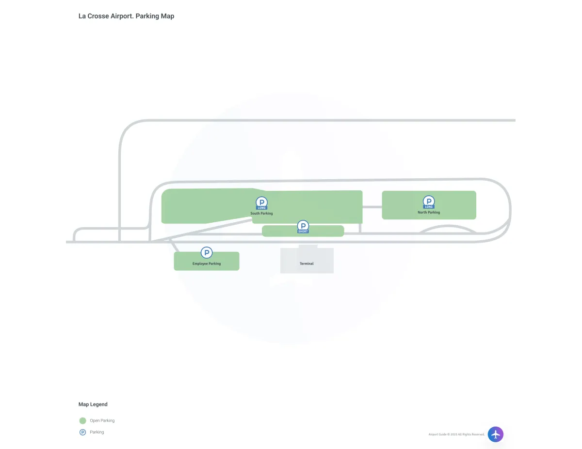 La Crosse Regional Airport (LSE) Parking Map