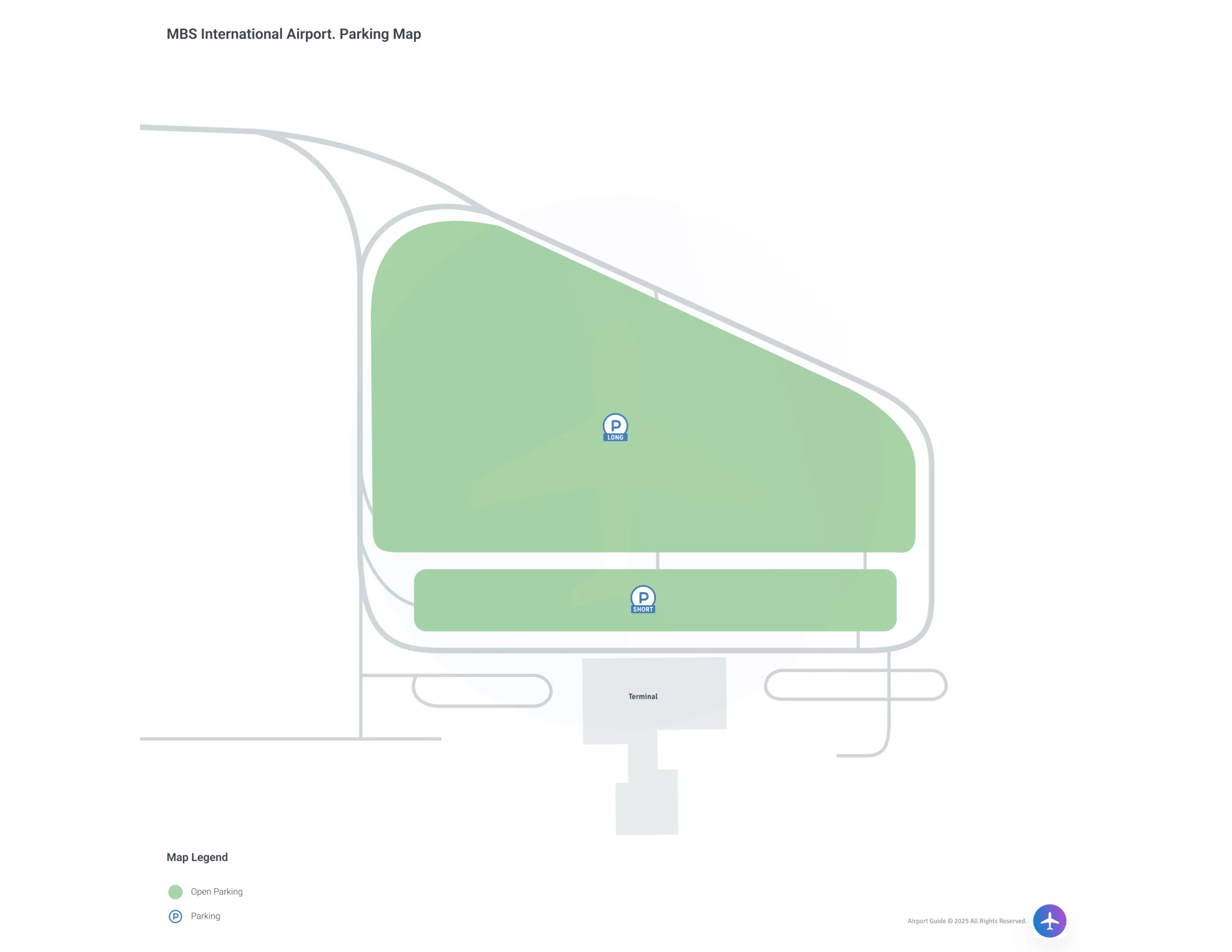 MBS International Airport (MBS) Parking Map