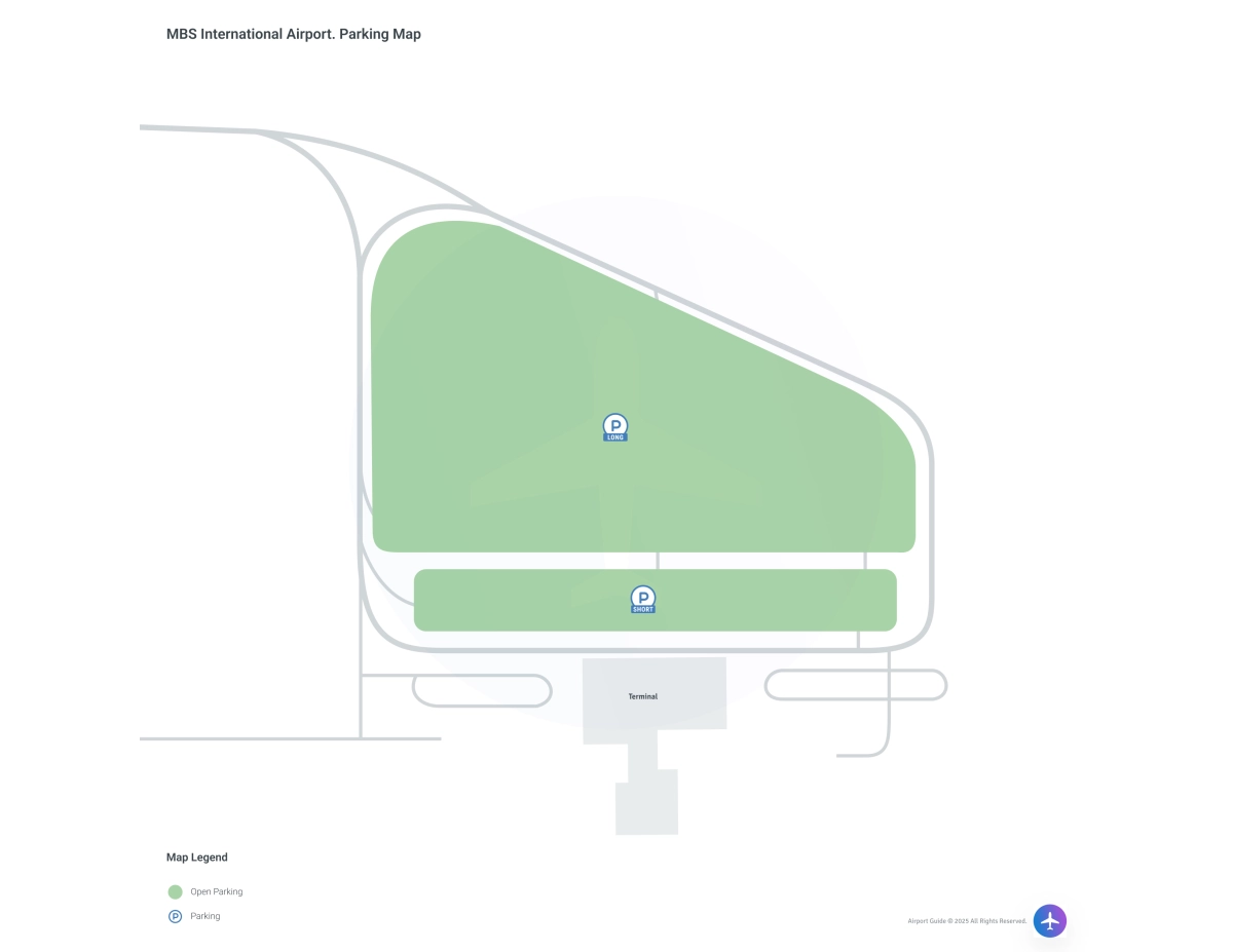 MBS International Airport (MBS) Parking Map