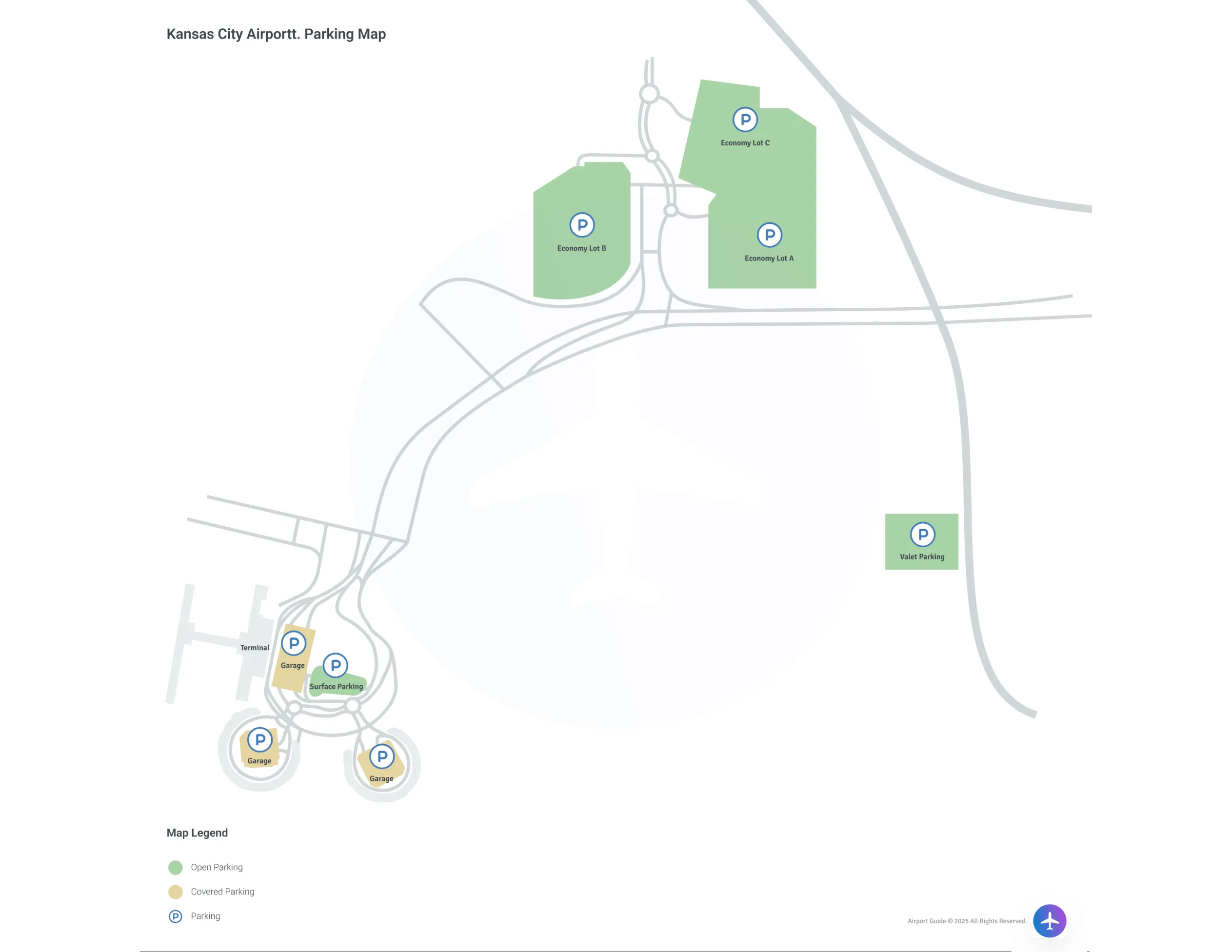 Kansas City International Airport (MCI) Parking Map