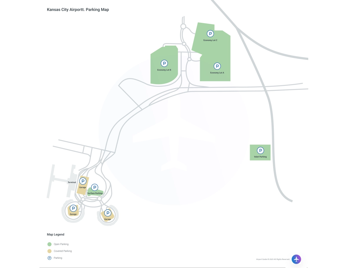 Kansas City International Airport (MCI) Parking Map