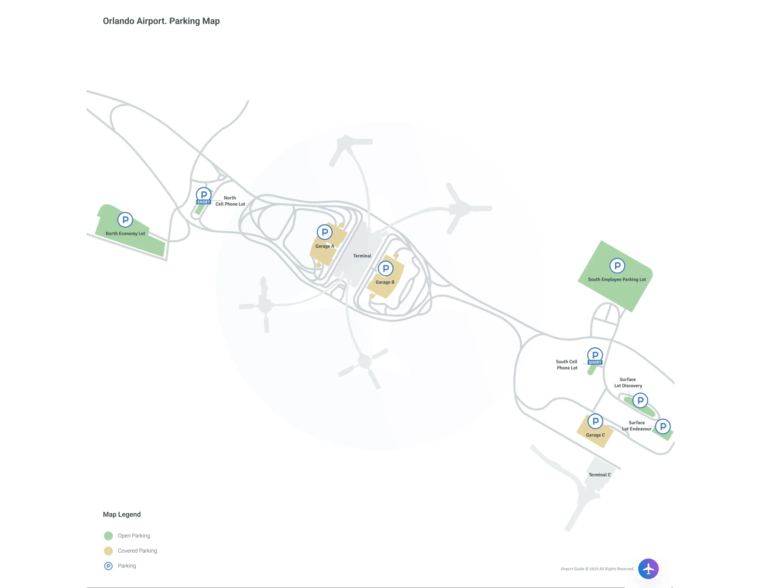 Orlando International Airport (MCO) Parking Map