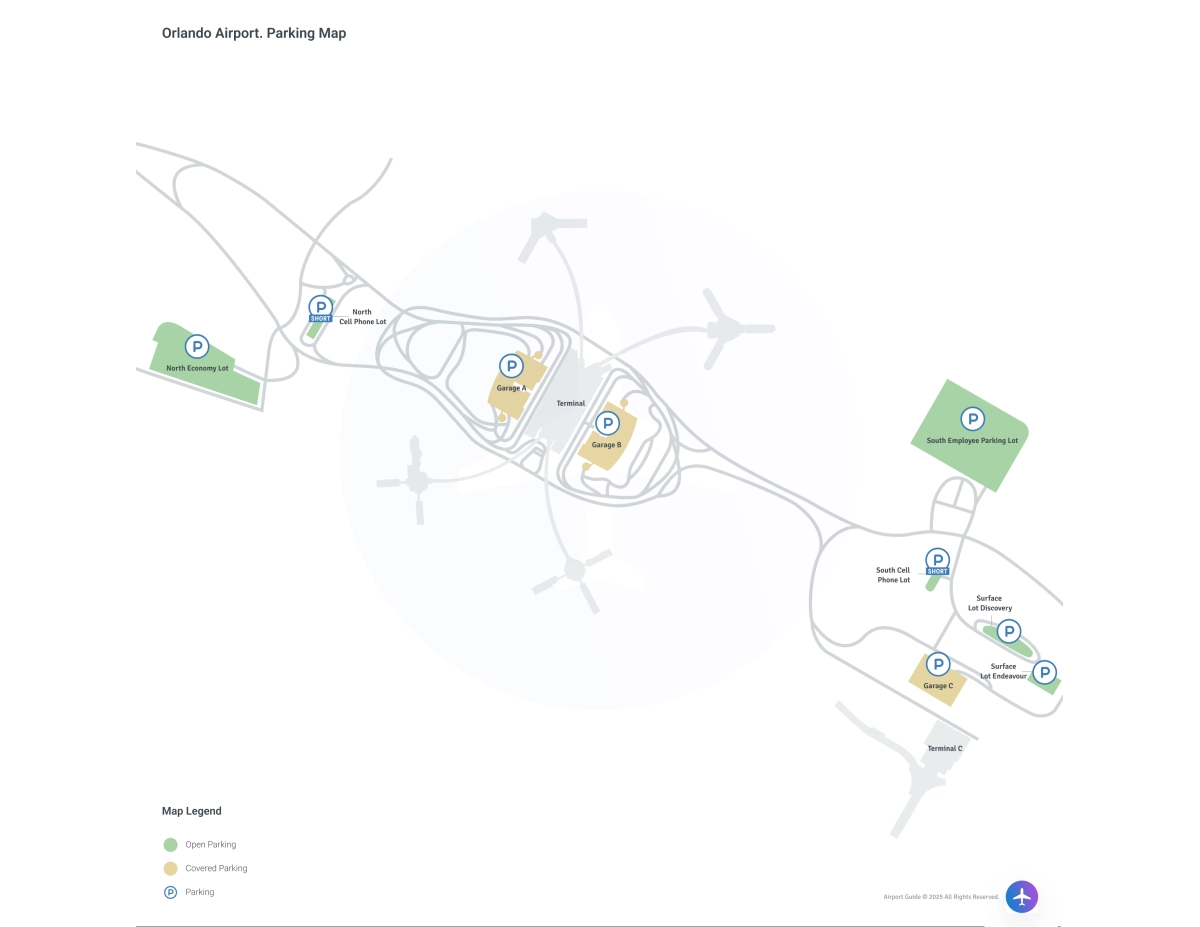 Orlando International Airport (MCO) Parking Map