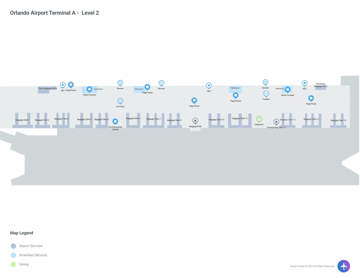 MCO Terminal A / Level 1 Map