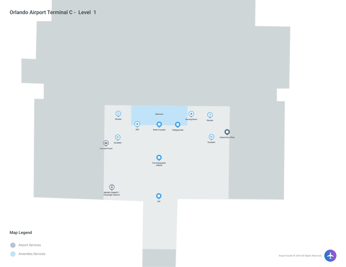 MCO Terminal C / Level 1 Map