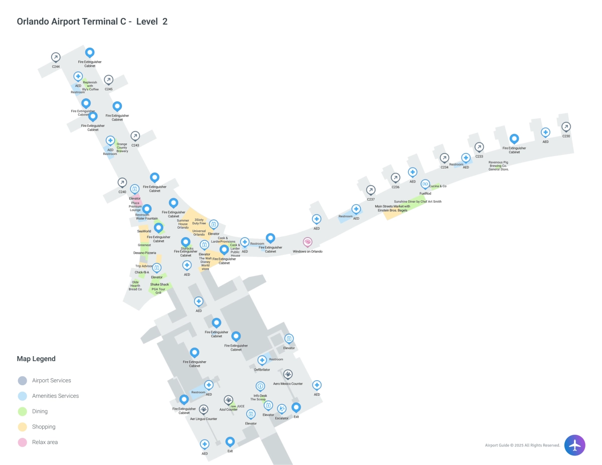 MCO Terminal C / Level 2 Map