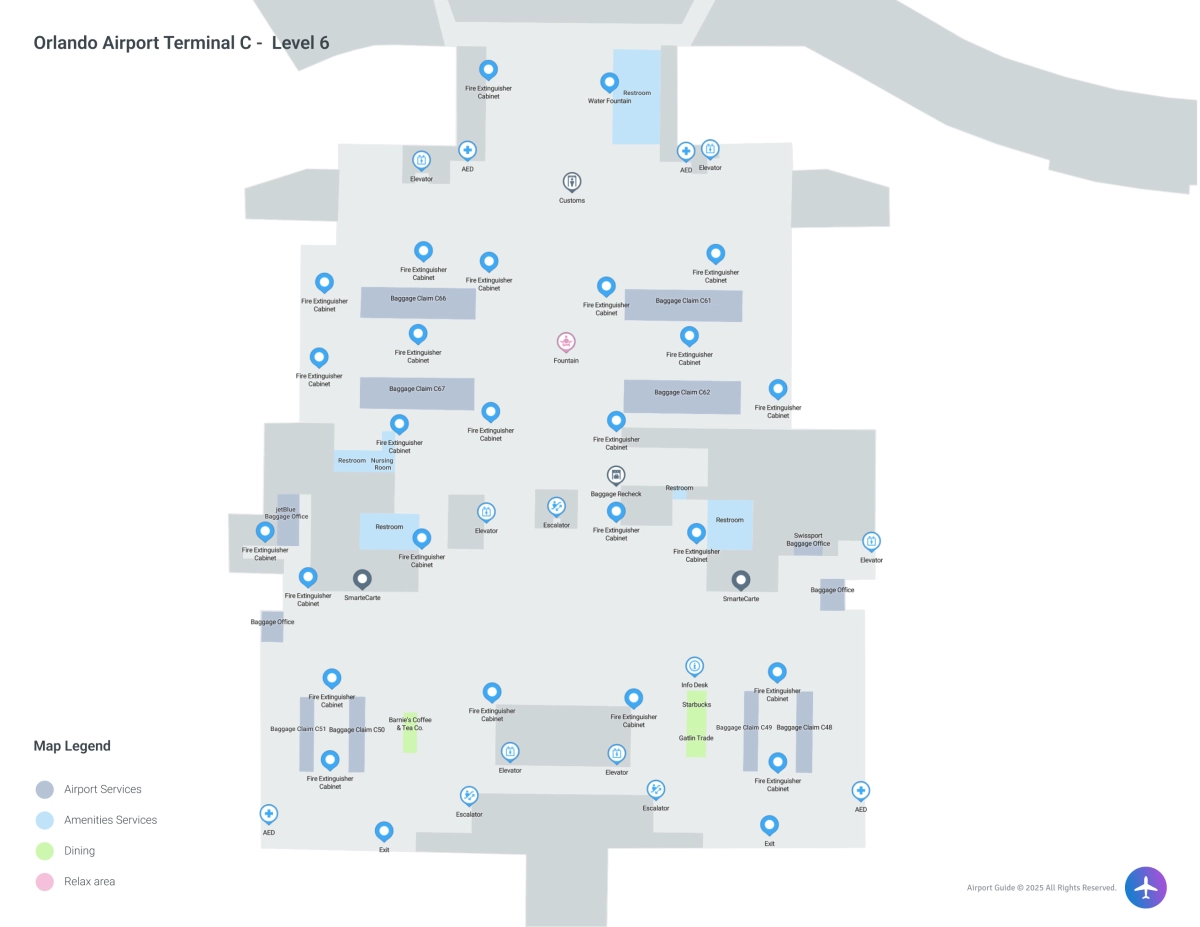 MCO Terminal C / Level 6 Map