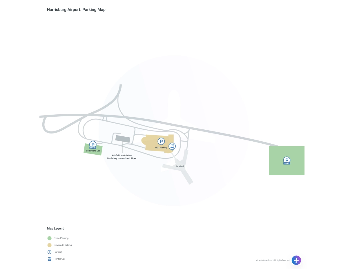 Harrisburg International Airport (MDT) Parking Map