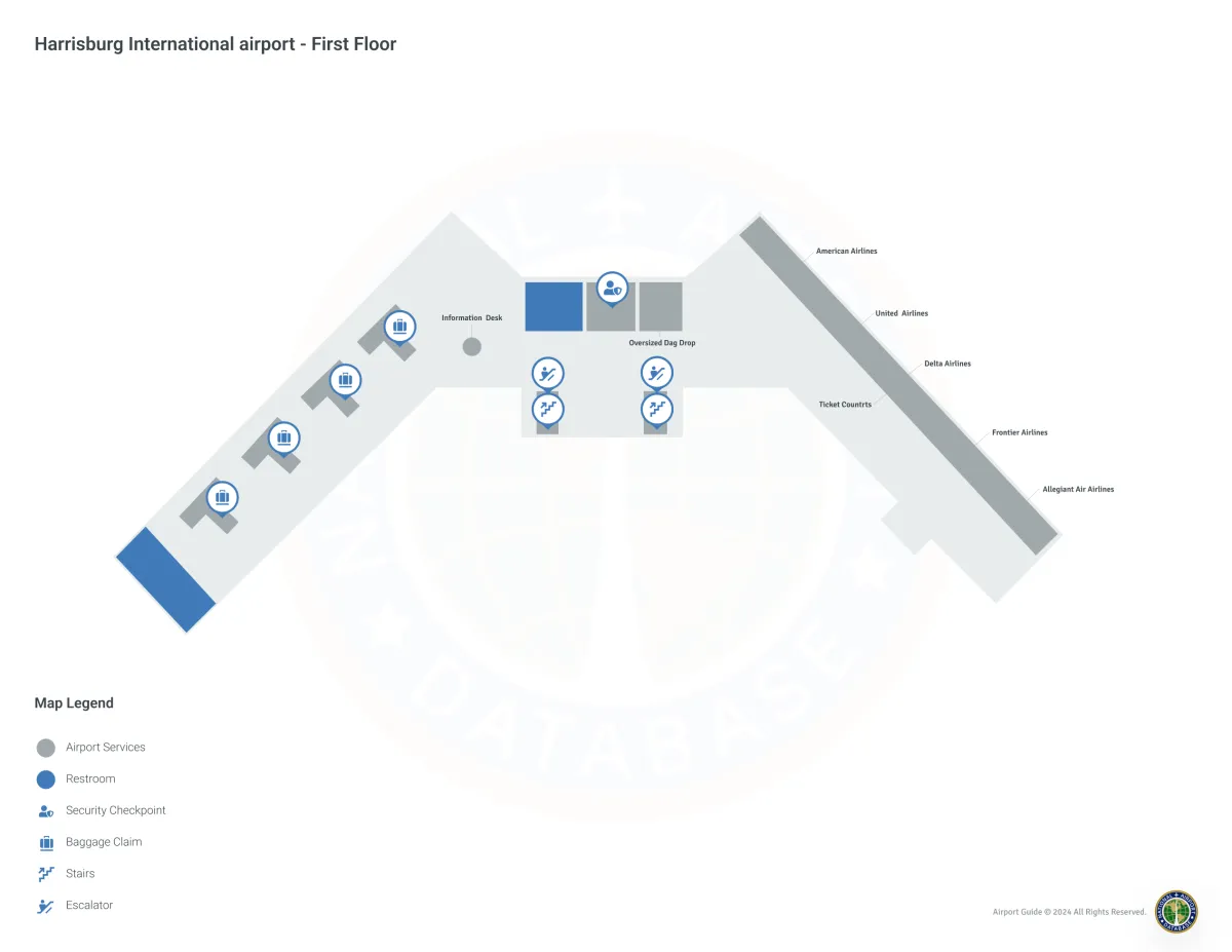 Harrisburg Airport MDT | Terminal 1/Level 1 Map