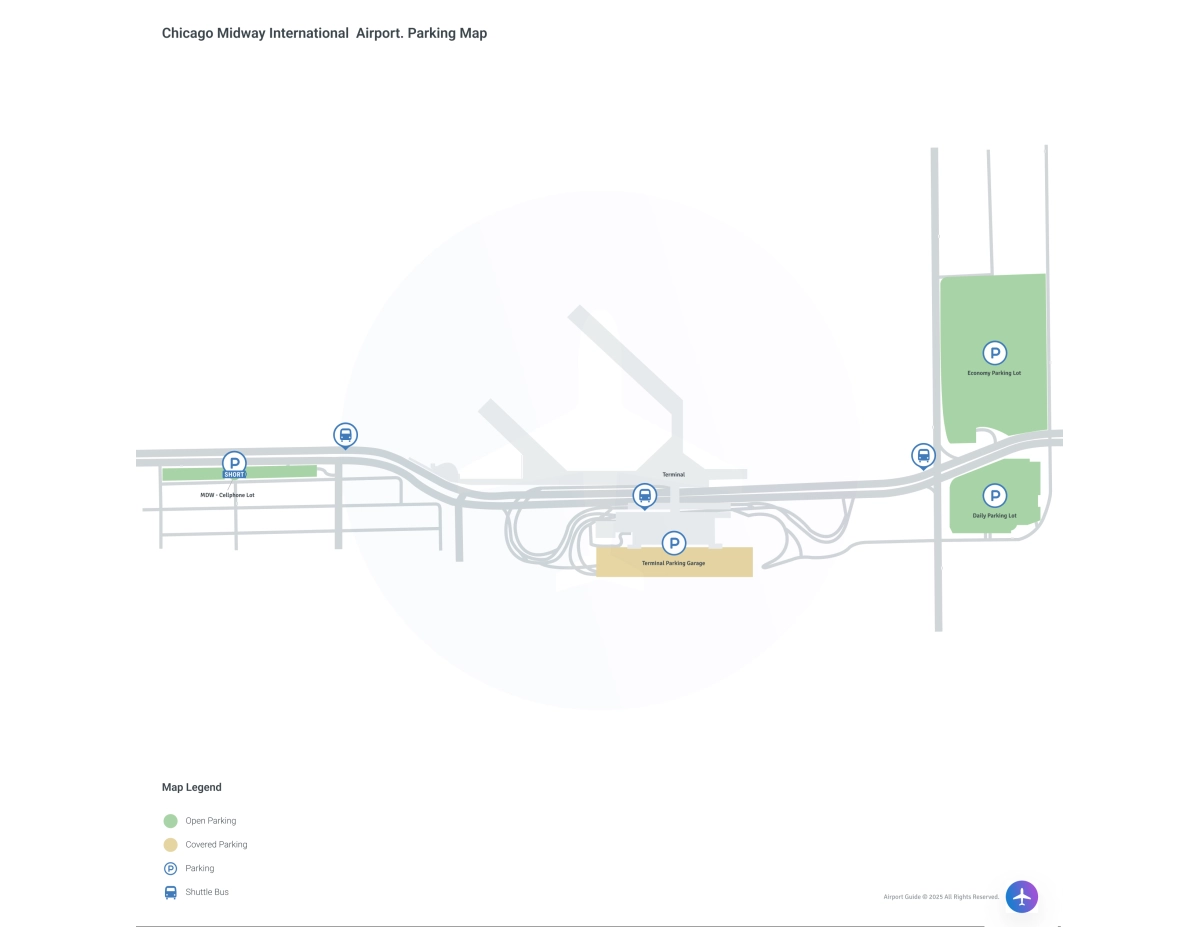 Chicago Midway International Airport (MDW) Parking Map