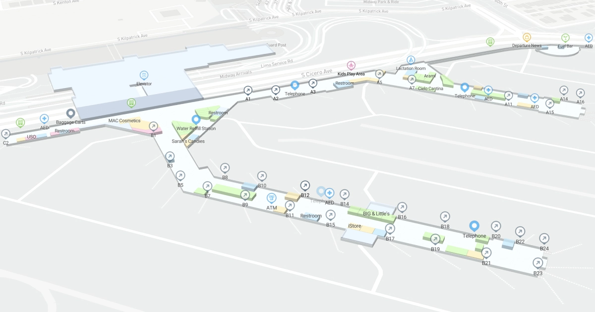 MDW Terminal Level 2 Interactive map