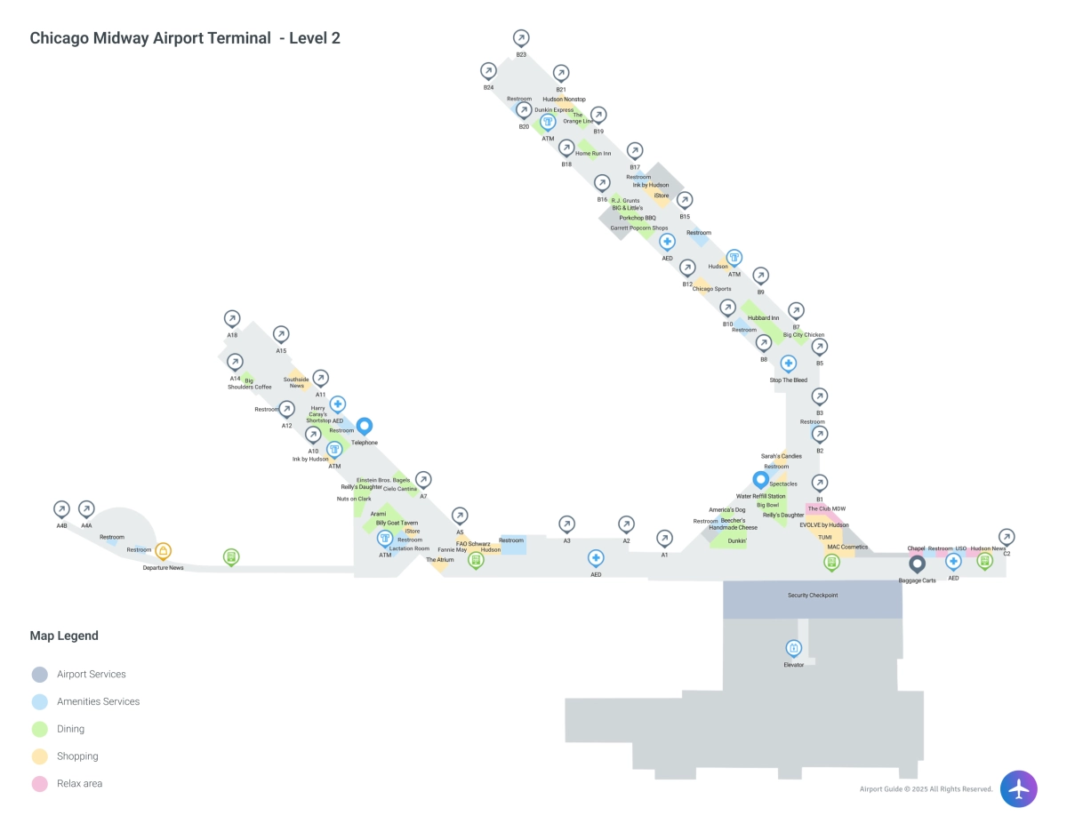 MDW Terminal Level 2 map