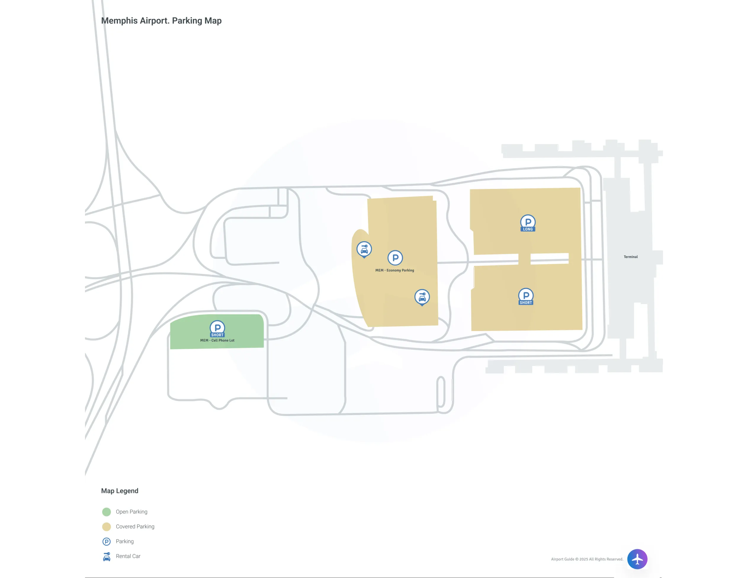 Memphis International Airport (MEM) Parking Map