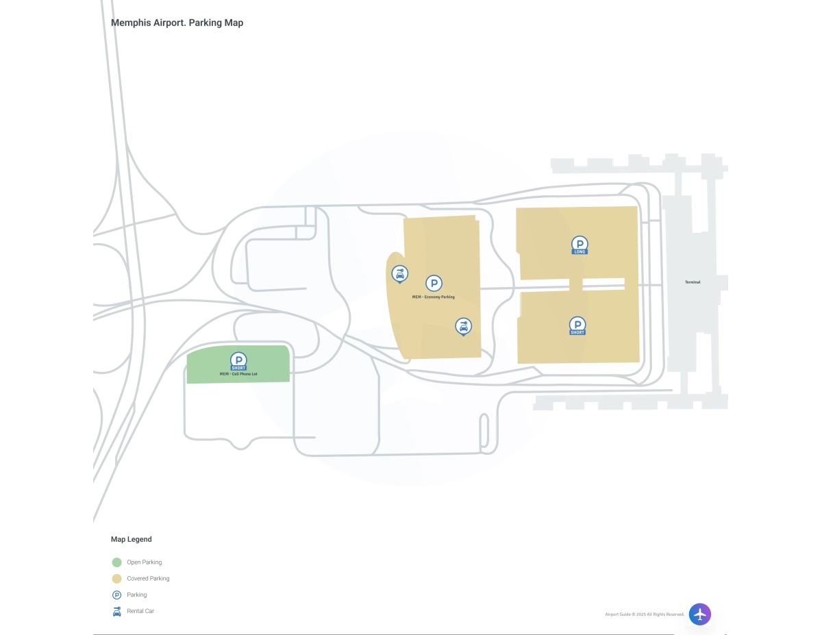 Memphis International Airport (MEM) Parking Map