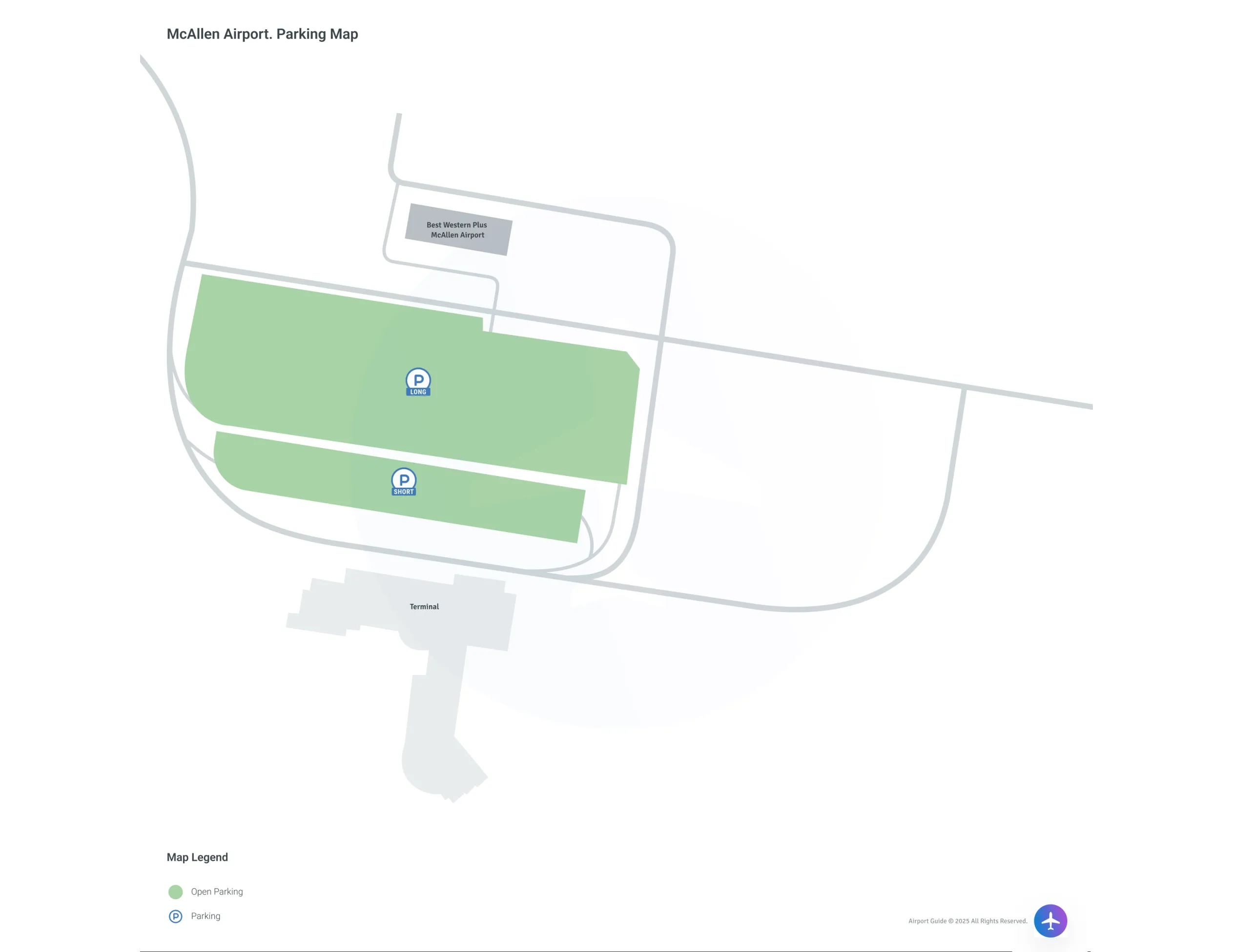 McAllen Miller International Airport (MFE) Parking Map