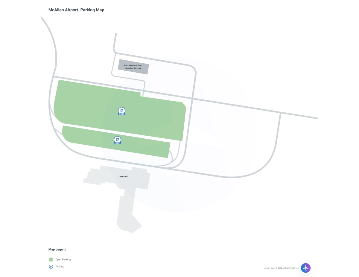 McAllen Miller International Airport (MFE) Parking Map