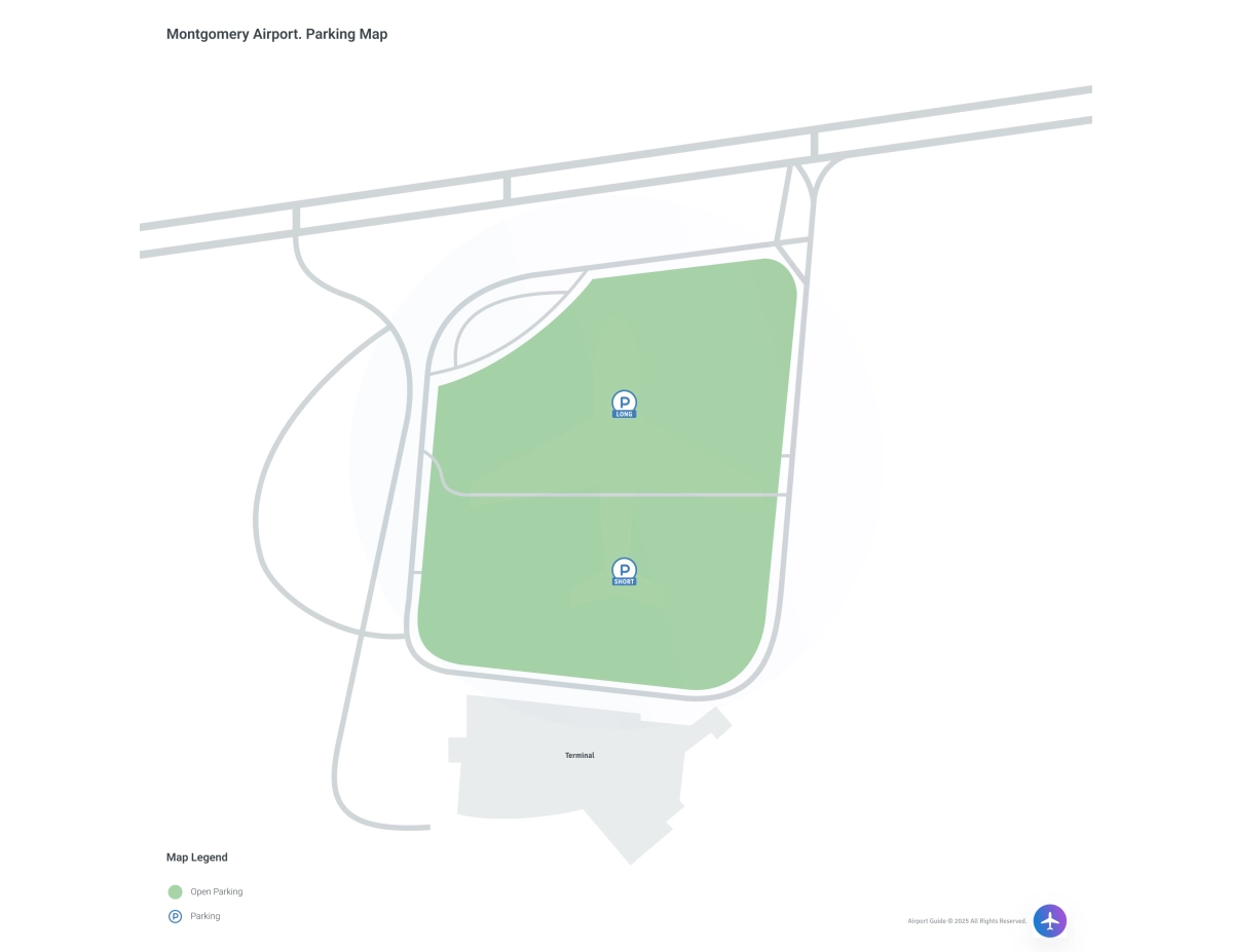 Montgomery Regional Airport-Dannelly Field (MGM) Parking Map