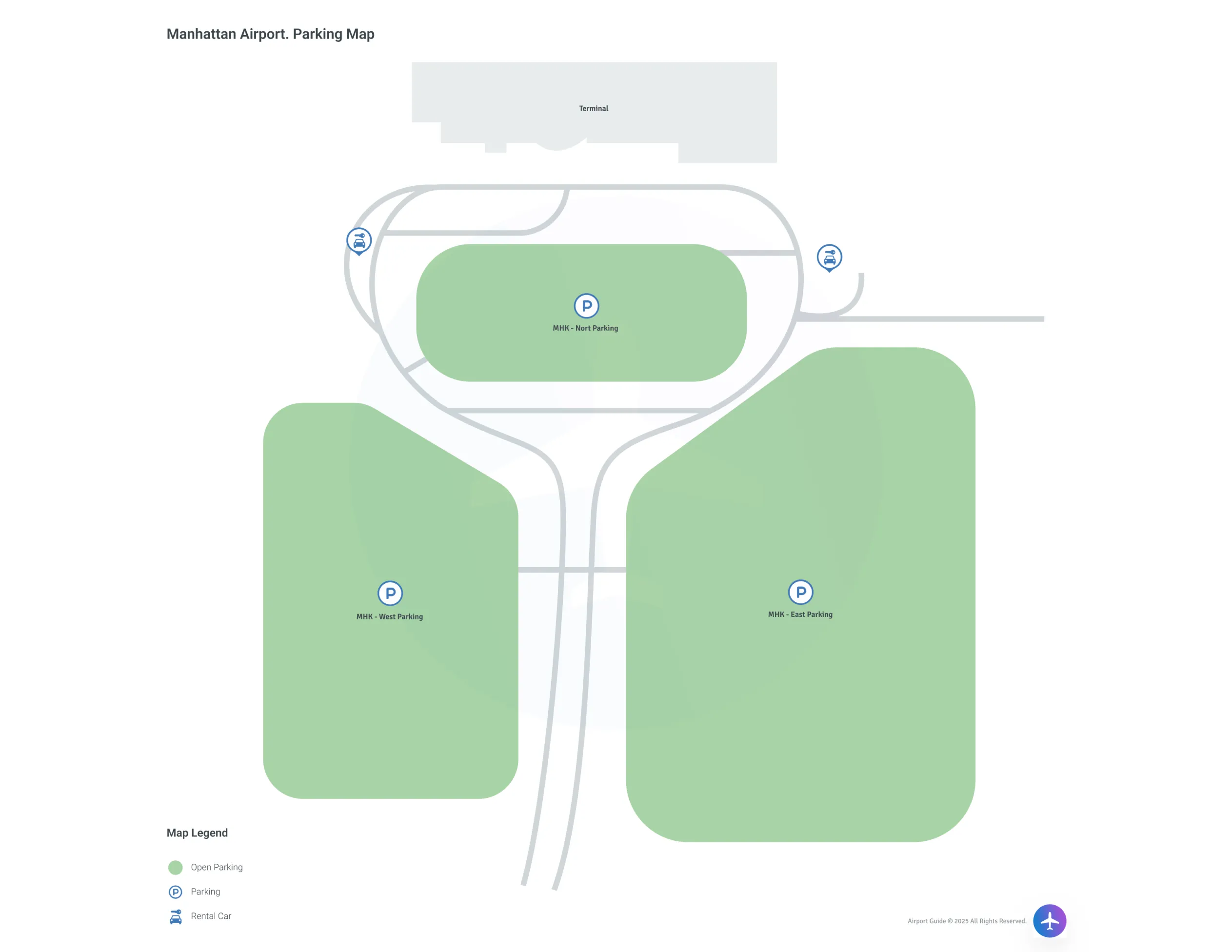 Manhattan Regional Airport (MHK) Parking Map