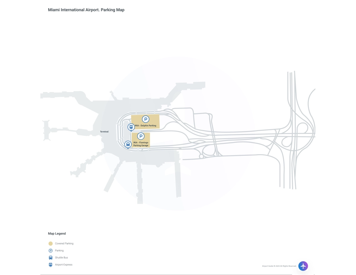 Miami International Airport (MIA) Parking Map